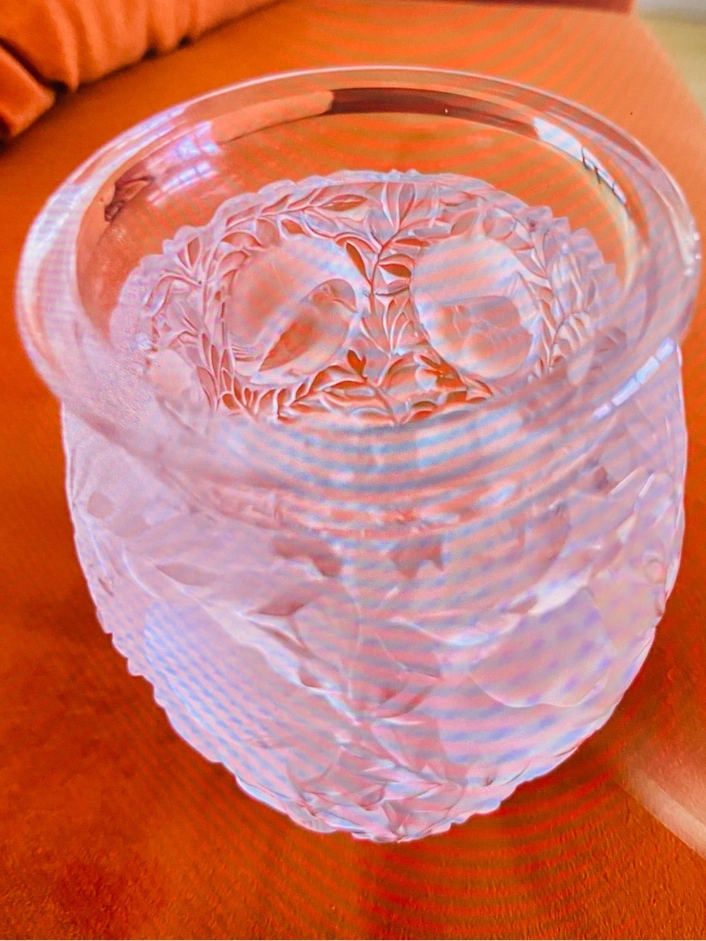 French Vintage Lalique Bagatelle Vase Frosted Crystal Lovebirds Foliage Vine - Picture 2 of 2